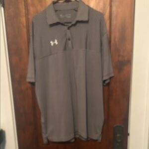 Under Armour Men's Polo Shirt - Black and White Stripes